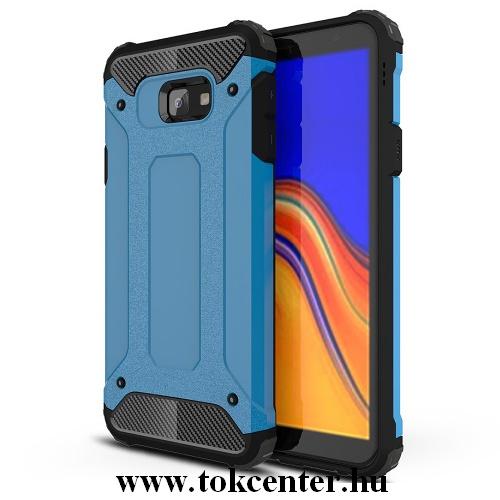 SAMSUNG Galaxy J4 Plus (J415F) Defender műanyag telefonvédő (közepesen ütésálló, légpárnás sarok, gumi / szilikon belső, fémhatás) VILÁGOSKÉK	