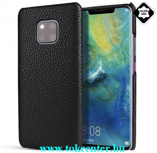 HUAWEI Mate 20 Pro Műanyag telefonvédő (valódi bőrhátlap) FEKETE	