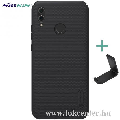 HUAWEI Honor 10 Lite NILLKIN SUPER FROSTED műanyag telefonvédő (gumírozott, érdes felület + asztali tartó) FEKETE	