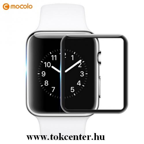 MOCOLO képernyővédő üveg (3D full cover, íves, karcálló, 9H) TEMPERED GLASS FEKETE Apple Watch 4 44mm	