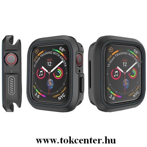 Szilikon keret (BUMPER, ütésálló) FEKETE Apple Watch 4 44mm	