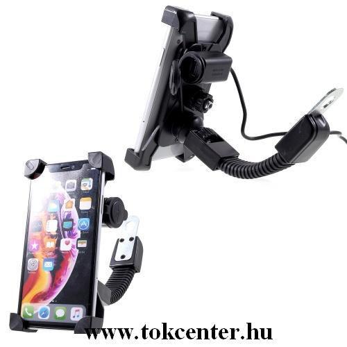 Motoros telefontartó (360°, kormányra rögzíthető, 4-6