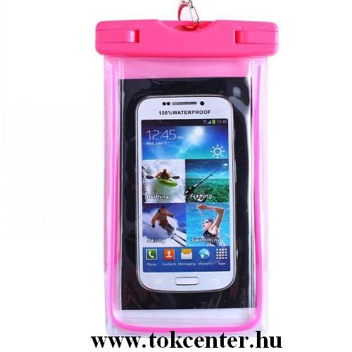 Vízhatlan / vízálló tok, AQUA (nyakba akasztható, foszforeszkáló, 5,5