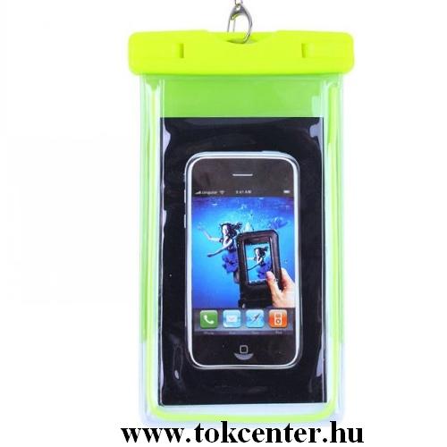 Vízhatlan / vízálló tok, AQUA (nyakba akasztható, foszforeszkáló, 5,5