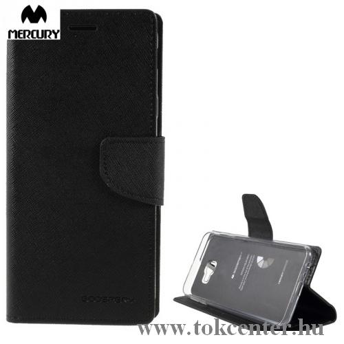  SAMSUNG Galaxy J6 Plus (J610F) MERCURY Fancy Diary tok álló, bőr (FLIP, oldalra nyíló, bankkártya tartó, asztali tartó funkció) FEKETE	