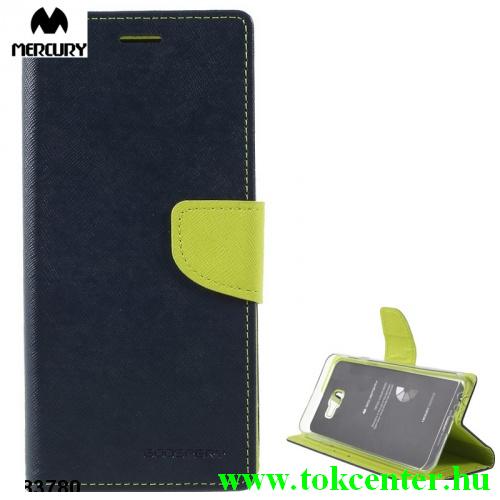 SAMSUNG Galaxy J4 Plus (J415F) MERCURY Fancy Diary tok álló, bőr (FLIP, oldalra nyíló, bankkártya tartó, asztali tartó funkció) SÖTÉTKÉK	