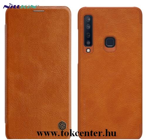  SAMSUNG Galaxy A9 (2018) SM-A920 NILLKIN QIN tok álló, bőr (aktív flip, oldalra nyíló, bankkártya tartó) BARNA	