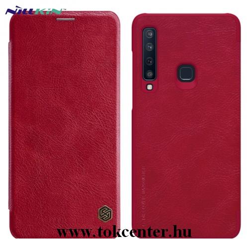 SAMSUNG Galaxy A9 (2018) SM-A920 NILLKIN QIN tok álló, bőr (aktív flip, oldalra nyíló, bankkártya tartó) PIROS	