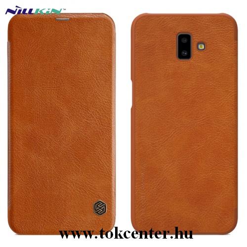 SAMSUNG Galaxy J6 Plus (J610F) NILLKIN QIN tok álló, bőr (FLIP, oldalra nyíló, bankkártya tartó) BARNA	