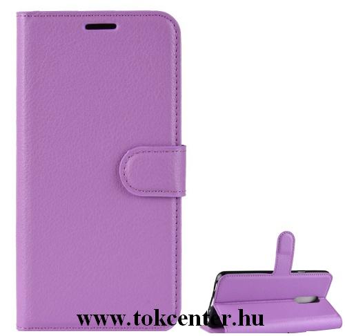 LG G7 Fit Tok álló, bőr (FLIP, oldalra nyíló, asztali tartó funkció) LILA	