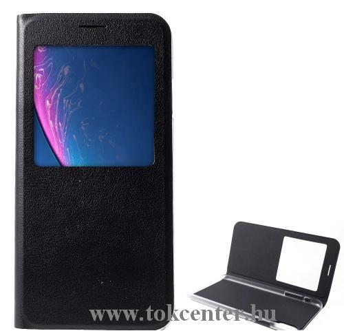 APPLE IPhone XS Max 6.5 Tok álló, bőr (FLIP, oldalra nyíló, asztali tartó funkció, S-View Cover) FEKETE	