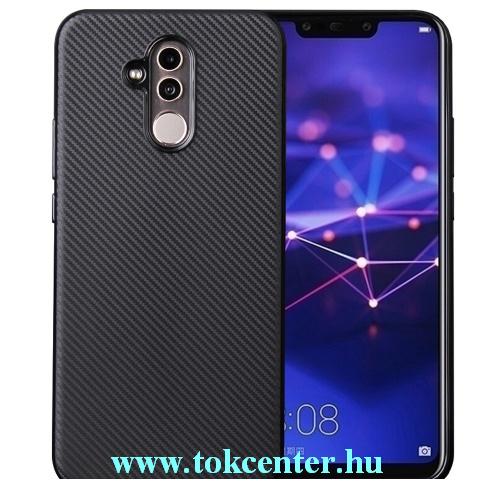 HUAWEI Mate 20 Lite Telefonvédő gumi / szilikon (karbonminta) FEKETE	