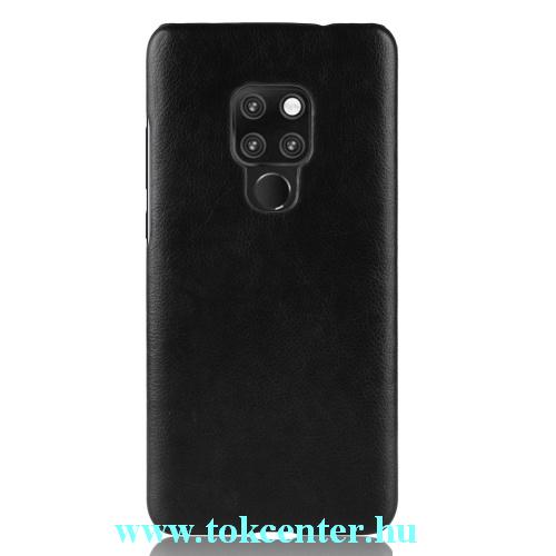 HUAWEI Mate 20 Műanyag telefonvédő (bőrbevonat) FEKETE	