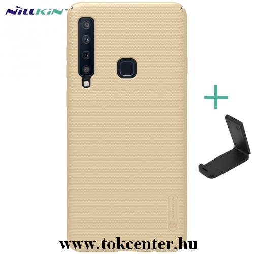 SAMSUNG Galaxy A9 (2018) SM-A920 NILLKIN SUPER FROSTED műanyag telefonvédő (gumírozott, érdes felület + asztali tartó) ARANY	