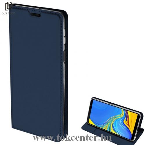 SAMSUNG Galaxy A7 (2018) SM-A750F DUX DUCIS SKIN PRO tok álló, bőr (FLIP, oldalra nyíló, bankkártya tartó, asztali tartó funkció) SÖTÉTKÉK	