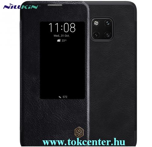HUAWEI Mate 20 Pro NILLKIN QIN tok álló, bőr (aktív flip, oldalra nyíló, bankkártya tartó) FEKETE	