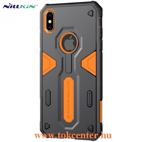 APPLE IPhone XS Max 6.5 NILLKIN DEFENDER II. telefonvédő gumi / szilikon (műanyag belső, közepesen ütésálló, logo kivágás) NARANCS/FEKETE	