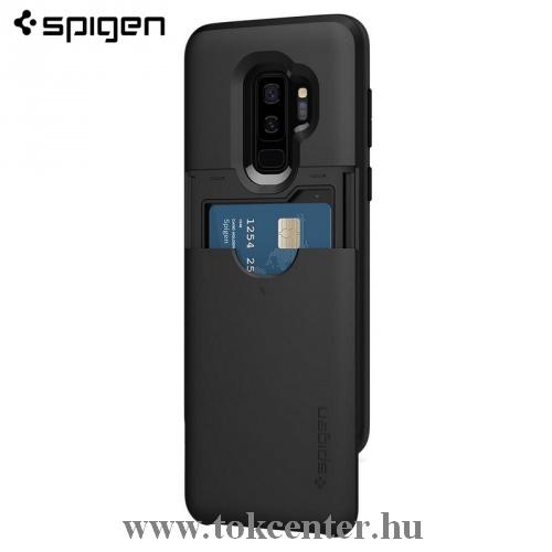 SAMSUNG Galaxy S9 Plus (SM-G965) SPIGEN SLIM ARMOR CS telefonvédő gumi / szilikon (közepesen ütésálló, műanyag hátlap, légpárnás sarok) FEKETE	