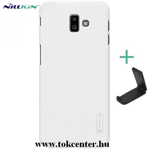 SAMSUNG Galaxy J6 Plus (J610F) NILLKIN SUPER FROSTED műanyag telefonvédő (gumírozott, érdes felület + asztali tartó) FEHÉR	
