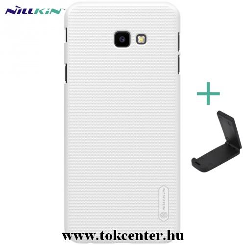 SAMSUNG Galaxy J4 Plus (J415F) NILLKIN SUPER FROSTED műanyag telefonvédő (gumírozott, érdes felület + asztali tartó) FEHÉR	