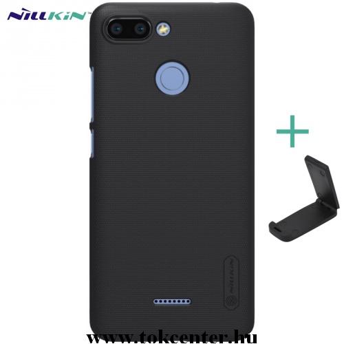  XIAOMI Redmi S2 (Redmi Y2) NILLKIN SUPER FROSTED műanyag telefonvédő (gumírozott, érdes felület + asztali tartó) FEKETE	