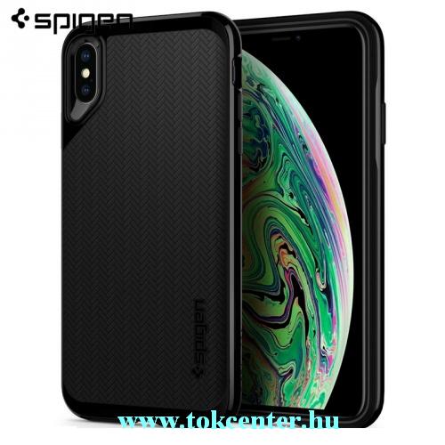APPLE IPhone XS Max 6.5 SPIGEN NEO HYBRID műanyag telefonvédő (közepesen ütésálló, szilikon keret, légpárnás sarok, rácsminta) FEKETE	