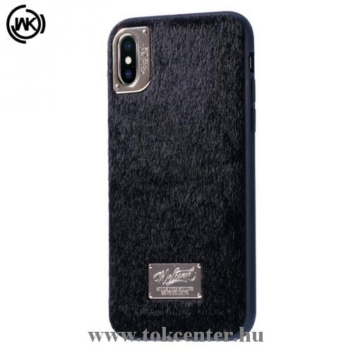 APPLE IPhone XS Max 6.5 WK műanyag telefonvédő (műanyag hátlap, plüss bevonat) FEKETE	