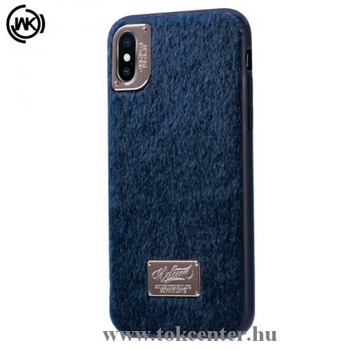 APPLE IPhone X 5.8 /APPLE IPhone XS 5.8 WK műanyag telefonvédő (műanyag hátlap, plüss bevonat) KÉK	