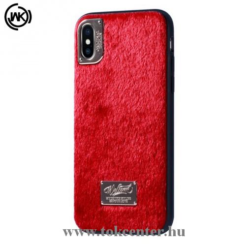 APPLE IPhone X 5.8 /APPLE IPhone XS 5.8 WK műanyag telefonvédő (műanyag hátlap, plüss bevonat) PIROS	