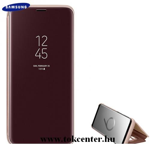  SAMSUNG Galaxy S9 (SM-G960) Tok álló (aktív flip, oldalra nyíló, Clear View Cover) ARANY (EF-ZG960CF)