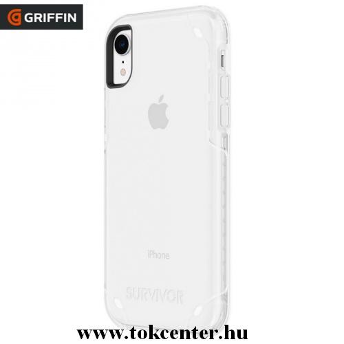  APPLE IPhone XR 6.1 Műanyag telefonvédő SURVIVOR STRONG (szilikon keret, 2.1 méterig ütésálló) ÁTLÁTSZÓ	