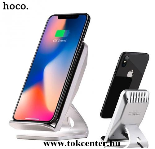 HOCO hálózati töltő állomás (microUSB aljzat, vezeték nélküli töltés, QI Wireless, gyorstöltés támogatás) FEKETE	