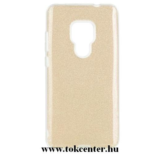 HUAWEI Mate 20 Telefonvédő gumi / szilikon (műanyag belső, csillogó hátlap) ARANY	
