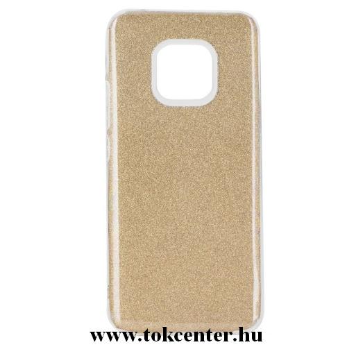 HUAWEI Mate 20 Pro Telefonvédő gumi / szilikon (műanyag belső, csillogó hátlap) ARANY	
