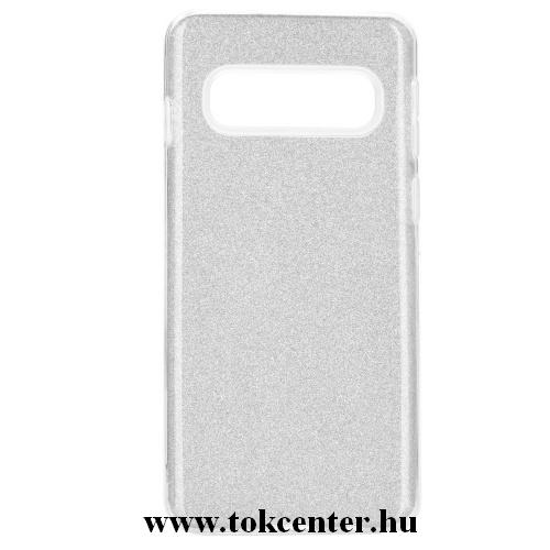 SAMSUNG Galaxy S10e (SM-G970) Telefonvédő gumi / szilikon (műanyag belső, csillogó hátlap) EZÜST	