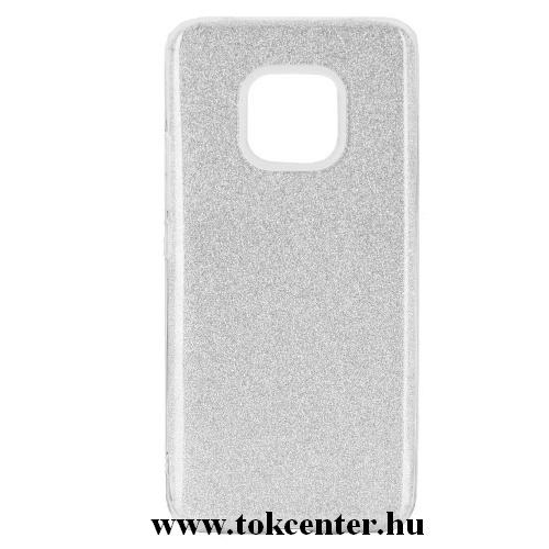HUAWEI Mate 20 Pro Telefonvédő gumi / szilikon (műanyag belső, csillogó hátlap) EZÜST	