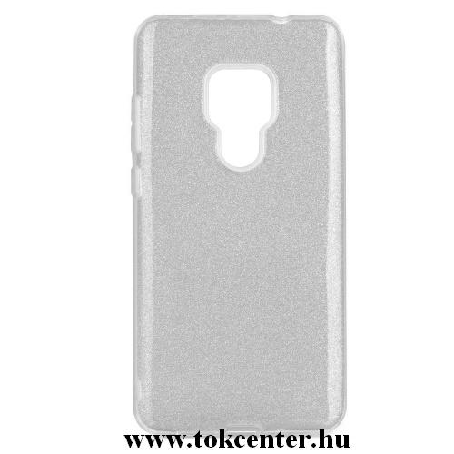 HUAWEI Mate 20 Telefonvédő gumi / szilikon (műanyag belső, csillogó hátlap) EZÜST	