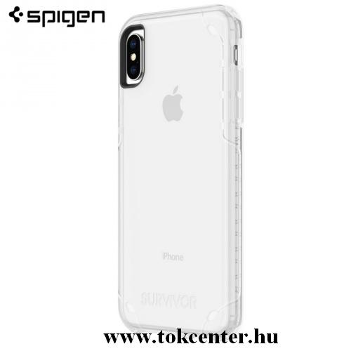 APPLE IPhone XS Max 6.5 Műanyag telefonvédő SURVIVOR STRONG (szilikon keret, 2.1 méterig ütésálló) ÁTLÁTSZÓ	