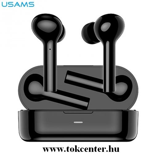 USAMS LA SERIES BLUETOOTH fülhallgató (v5.0, mikrofon, zajszűrő, töltőtok) FEKETE	