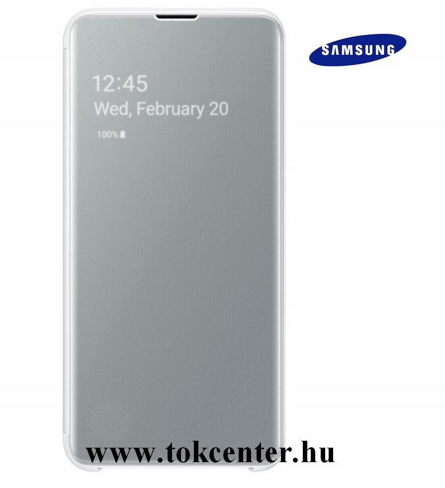 SAMSUNG Galaxy S10e (SM-G970) CLEAR VIEW COVER TOK, FEHÉR (EF-ZG970CWEG)