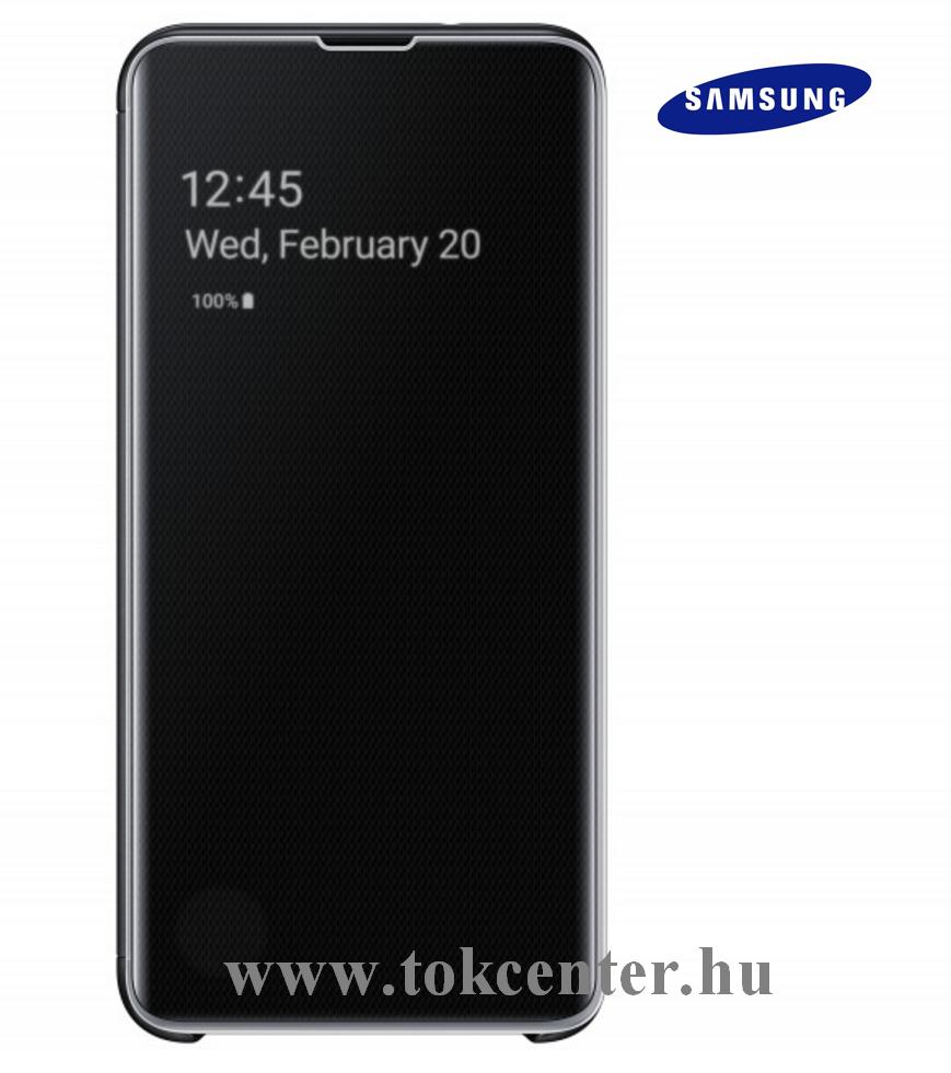 SAMSUNG Galaxy S10e (SM-G970) CLEAR VIEW COVER TOK, FEKETE (EF-ZG970CBEG)