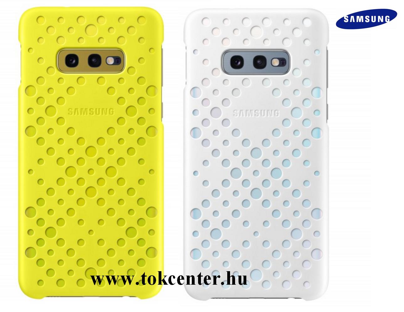 SAMSUNG Galaxy S10e (SM-G970) PATTERN COVER, FEHÉR/SÁRGA (EF-XG970CWEG)