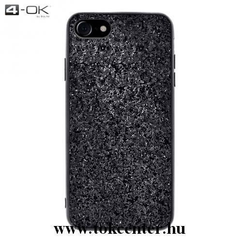 APPLE IPhone 7 4.7 /APPLE IPhone 8 / Apple iPhone SE (2020) 4.7 4-OK telefonvédő gumi / szilikon (műanyag belső, csillogó hátlap) FEKETE	