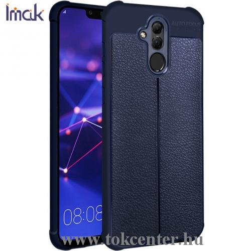 HUAWEI Mate 20 Lite IMAK VEGA telefonvédő gumi / szilikon (közepesen ütésálló,bőrhatás,varrás minta, légpárnás sarok) SÖTÉTKÉK	