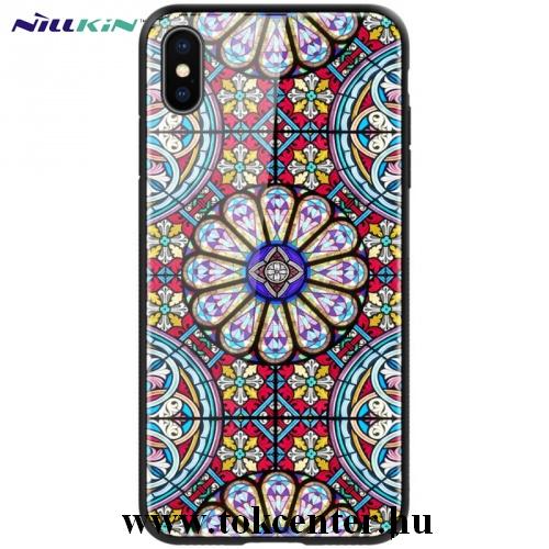 APPLE IPhone X 5.8 /APPLE IPhone XS 5.8 NILLKIN DREAMLAND telefonvédő szilikon keret (BUMPER, közepesen ütésálló, edzett üveg hátlap, ólomüveg minta) SZÍNES	
