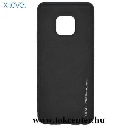 HUAWEI Mate 20 Pro X-LEVEL telefonvédő gumi / szilikon (bőr hátlap) FEKETE	