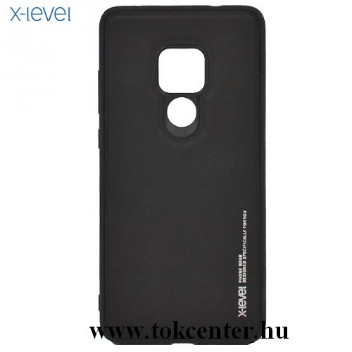 HUAWEI Mate 20 X-LEVEL telefonvédő gumi / szilikon (bőr hátlap) FEKETE	