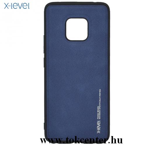 HUAWEI Mate 20 Pro X-LEVEL telefonvédő gumi / szilikon (bőr hátlap) SÖTÉTKÉK	