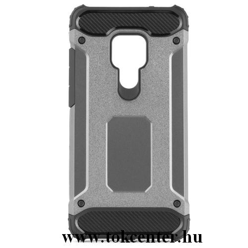 HUAWEI Mate 20 Defender műanyag telefonvédő (közepesen ütésálló, gumi / szilikon belső, fémhatás) SZÜRKE	