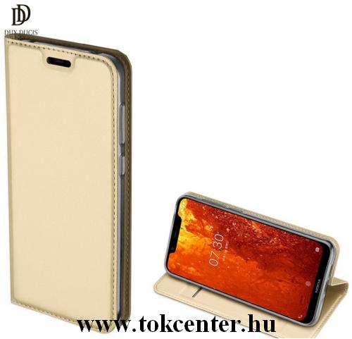 SAMSUNG Galaxy S10e (SM-G970) DUX DUCIS SKIN PRO tok álló, bőr (FLIP, oldalra nyíló, bankkártya tartó, asztali tartó funkció) ARANY	